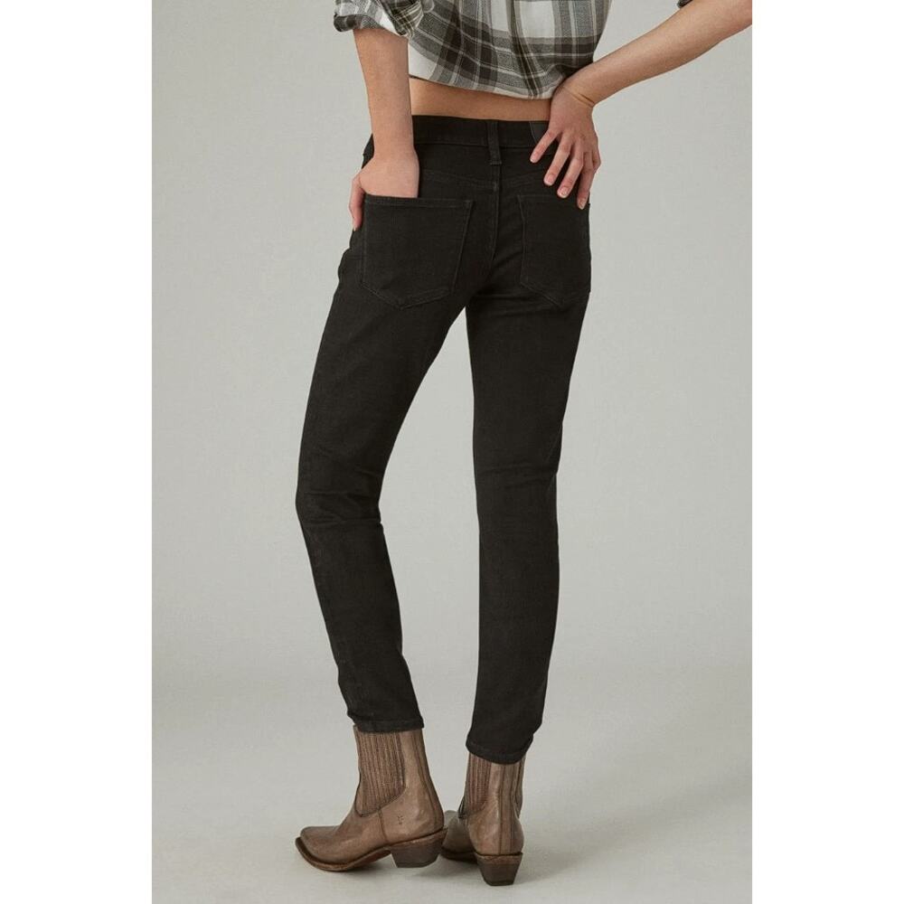 LUCKY BRAND Women's Low Rise Lizzie Skinny Size 14/32R In Clean Black - Picture 2 of 15